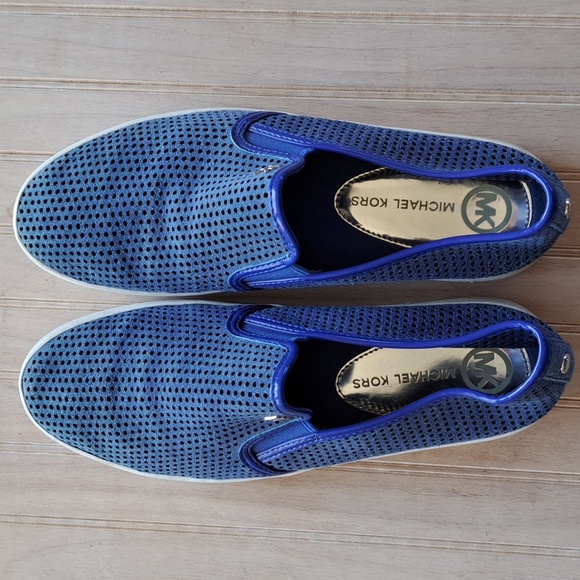 Michael Kors Perforated Suede Leather Slip On Stylish Loafers Sneakers - Picture 1 of 10